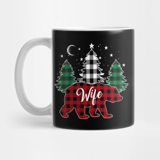 Wife Bear Buffalo Red Plaid Matching Family Christmas Mug